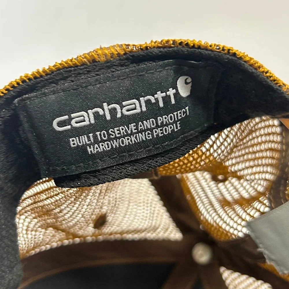 Carhartt Trucker Hat Brown Mens OSFM Mesh Back Snapback Logo Workwear